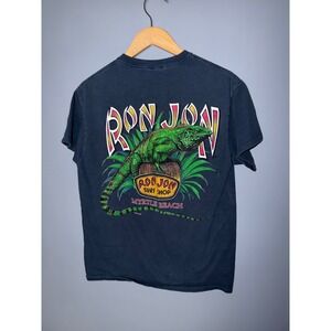Ron Jon Surf Shop Myrtle Beach Iguana Graphic T-Shirt Navy Blue Mens Medium